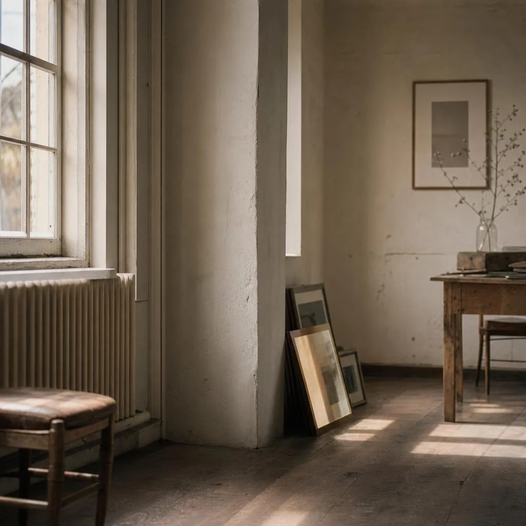 Soft morning light across an empty interior
